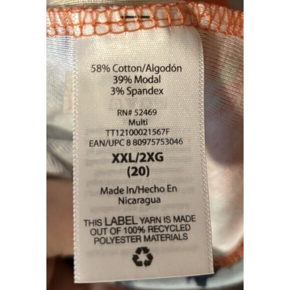 Womans Time and Tru Scoop Neck Multi-colorful Elbow Length Shirt Size XXL 20 NWT - Picture 5 of 6